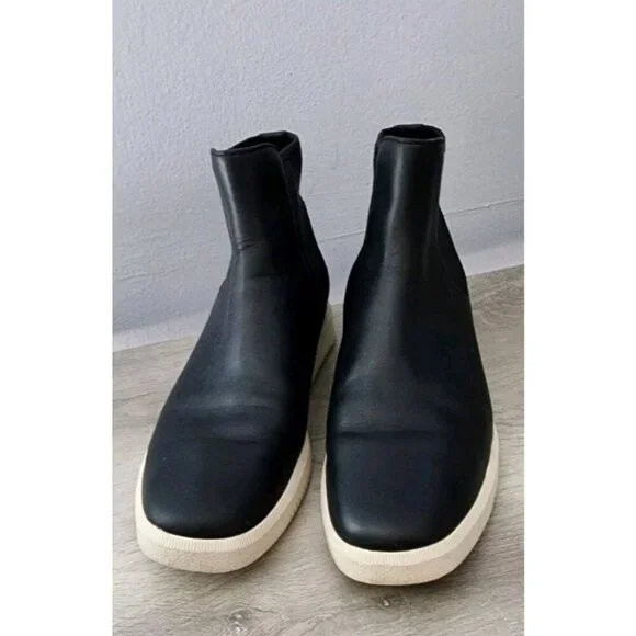 Vince Leather High-Top Slip On Sneakers Black Stretch 9.5 $295 Platform - Picture 3 of 8